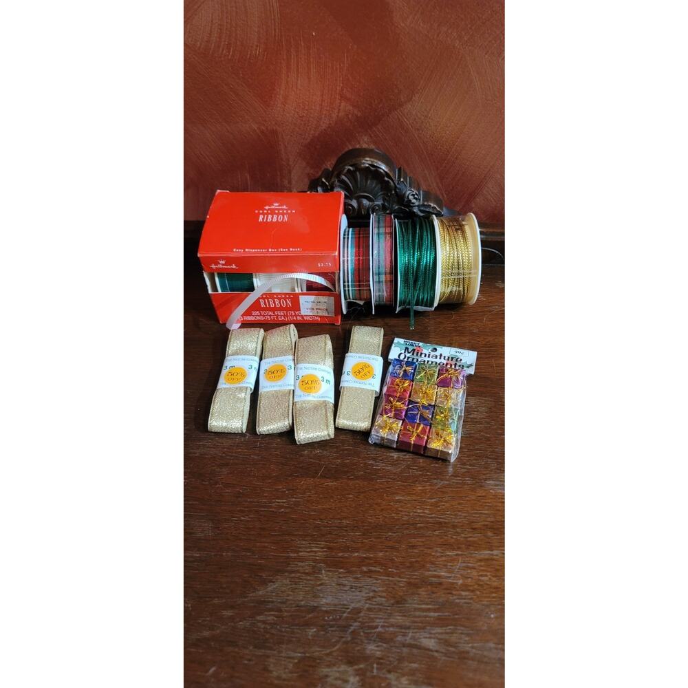 Vintage Holiday Ribbon Assortment Some Brand New Some Has Been Used